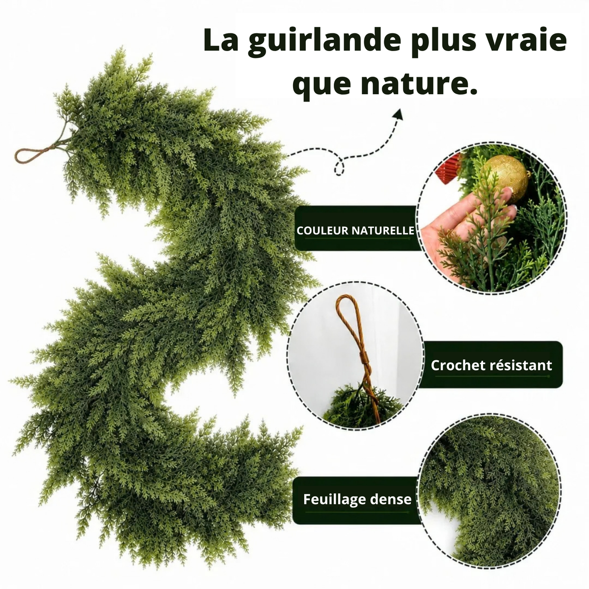 Nulevia™ - Guirlandes en faux cèdre